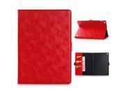 Pull up Leather Magnetic Stand Flip Wake Sleep Smart Cover Case with Card Slots for iPad Air 2 iPad 6 Red