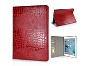 Alligator Flip Stand Leather Case With Card Slots For iPad Pro 12.9 inch Red