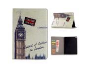 Retro Scenery Spot Design Sleep Wake Dormancy Function Stand Leather Case with Card Slot for iPad Air 2 iPad 6 Big Ben