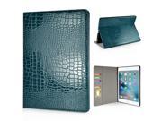 Alligator Flip Stand Leather Case With Card Slots For iPad Pro 12.9 inch Blue