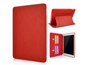 Lightning Streaks Flip Stand Leather Smart Cover Case with Card Slot for iPad Air 2 Red