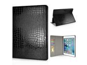 Alligator Flip Stand Leather Case With Card Slots For iPad Pro 12.9 inch Black