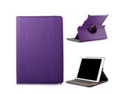 360 Rotating Folio Wake Sleep Denim Leather Flip Swivel Stand Case with Card Slots for iPad Air 2 iPad 6 Purple