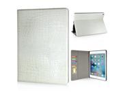 Alligator Flip Stand Leather Case With Card Slots For iPad Pro 12.9 inch White