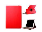 360 Rotating Folio Wake Sleep Denim Leather Flip Swivel Stand Case with Card Slots for iPad Air 2 iPad 6 Red