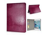 Alligator Flip Stand Leather Case With Card Slots For iPad Pro 12.9 inch Magenta