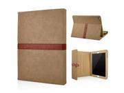 Retro Style Sleep Wake Function Stand Folio Leather Case For iPad Air 2 iPad 6 Brown