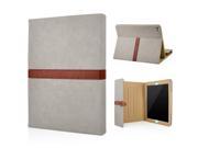 Retro Style Sleep Wake Function Stand Folio Leather Case For iPad Air 2 iPad 6 Grey