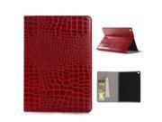 Alligator Pattern Wake Sleep Dormancy Flip Stand Leather Case with Card Slot for iPad Air 2 iPad 6 Red