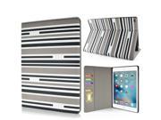 Fashion Stripes Flip Leather Case Stand Cover With Card Slots For iPad Pro 12.9 inch Black And White