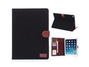 Fashionable Stand Folio Dormancy Leather Case With Card Slots For iPad Air 2 iPad 6 Black