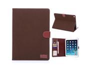 Fashionable Stand Folio Dormancy Leather Case With Card Slots For iPad Air 2 iPad 6 Dark Brown