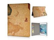 World Map Flip Stand Leather Cover Case with Card Slots For Apple iPad Pro 12.9 inch Brown