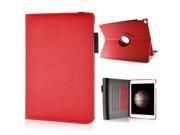 360 Rotating Folio Denim PU Leather Flip Swivel Stand Case Cover With Elastic Belt Card Holder For iPad Pro Red