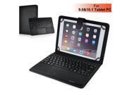 Universal Fashion Wireless Bluetooth Touchpad Keyboard Stand Leather Case with Card Holder for 9.0 to 10.1 inch Devices Black