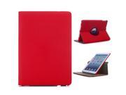 360 Degree Rotation Jean Fabric Wake Sleep Flip Stand Smart Cover with Card Slot for iPad Air Red