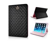 Luxury Crown Leather Smart Stand Case Cover For iPad Mini 1 2 3 Black
