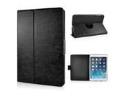 360 Degree Rotation Horse Skin Magnetic Stand Leather Smart Case for iPad Air Black