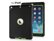 Newest Heavy Duty Shockproof Rugged Armor Hybrid Plastic And Silicone Defender Case Back Cover For iPad Air iPad 5 Black And Green