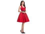 Grace Karin Women Fashion Halter Sleeveless Cotton Polka Dot Picnic Retro Pinup Vintage Dress