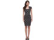 Grace Karin Street Style Lady Fashion Polka Dot Split Back Floral Print Retro Pinup Rockabilly Swing Vintage Dress