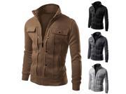 Paul Jones Korean Men’s Stylish Slim Fit Stand Collar Jacket Coat Tops 5 Sizes XS~XL