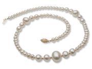 The Pearl Outlet Stylish Pearl Necklace with 14k Gold Enhancers