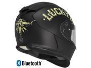 Torc T14B Mako Full Face Bullhead Lucky 13 Blinc Bluetooth Loaded Motorcycle Helmet Flat Black Extra Small