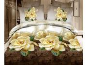 3D Flower Queen King Size Bed Quilt/Duvet Sheet Cover 4PC Set Cotton Sanded 3D Flower Queen King Size Bed Quilt/Duvet Sheet Cover 4PC Set Cotton Sanded