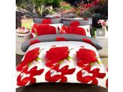 3D Active Printing Winter Queen King Size Bed Quilt Duvet Sheet Cover 4PC Set Upscale Cotton