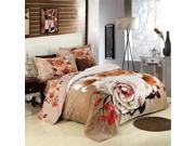 3D Active Printing Winter Queen King Size Bed Quilt Duvet Sheet Cover 4PC Set Upscale Cotton