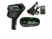 Wireless Car MP3 FM Transmitter Modulator USB SD MMC LCD Display Remote 3 Colors Green