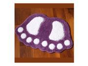 Cute Flocked Foot Door Non slip Mat purple 40*60cm