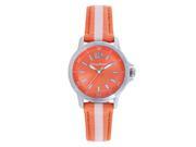Tommy Bahama 10018371 Women s Silver Analog Watch With Orange Dial
