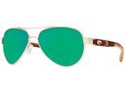 Costa Del Mar Loreto Rose Gold Green Lens LR 64 OGMGLP Sunglasses