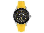 Nautica NAD13520G Men s Yellow Silicone Bracelet With Black Analog Dial Watch