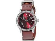Nixon A269-2073 Diplomat Men Brown Leather Bracelet With Red Analog Dial Watch Nixon A269-2073 Diplomat Men Brown Leather Bracelet With Red Analog Dial Watch