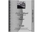 New Baler Operator s Manual Made To Fit New Holland 273 NH O 273