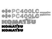 Komatsu PC 400LC NS New Style Excavator Decal Set with 45 x 1.5 White Stripe