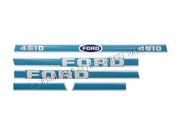 New Ford Tractor 4610 Hood Decal Set with Light Blue White Decals