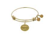Angelica 18k Yellow Gold Over Brass Godmother Bangle Bracelet 7.25 Adjustable