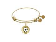 Angelica 18k Yellow Gold Over Brass Soccer Mom Bangle Bracelet 7.25 Adjustable