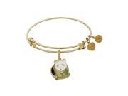 Angelica 18k Yellow Gold Over Brass 7.25 Inches Panda Bangle Bracelet Adjustable