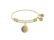 Angelica 18k Yellow Gold Over Brass 7.25 Inches Beach Ball Bangle Bracelet Adjustable