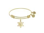 Angelica 18k Yellow Gold Over Brass 7.25 Inches Snowflake Adjustable Bangle Bracelet