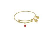 Angelica 18k Yellow Over Brass Enamel Strawberry Tween Bangle Charm Bracelet 6 Inches Adjustable
