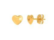 JewelStop 14k Solid Yellow Gold Shiny Baby Heart Stud Earrings Small Children s
