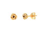 JewelStop 14k Real Yellow Gold 5mm Love Knot Shiny Stud Earrings