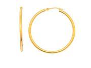 JewelStop 14K Yellow Gold Tubular Hoop Large Round Earrings 30mm