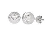 JewelStop Sterling Silver Diamond Cut 8mm Faceted Ball Post Earrings